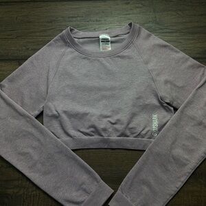 Gymshark Women's Lavender Long Sleeve Crop Top